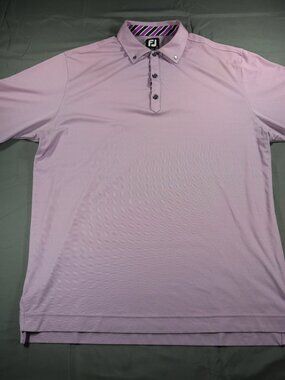 FootJoy Men’s Mauve Performance Golf Polo Shirt Stretch Moisture Wicking Size L